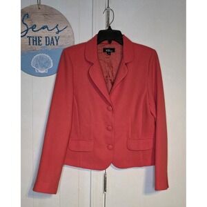 AGB Dress Women Coral Pink 3-Button Blazer Jacket Size 8 Office Professional